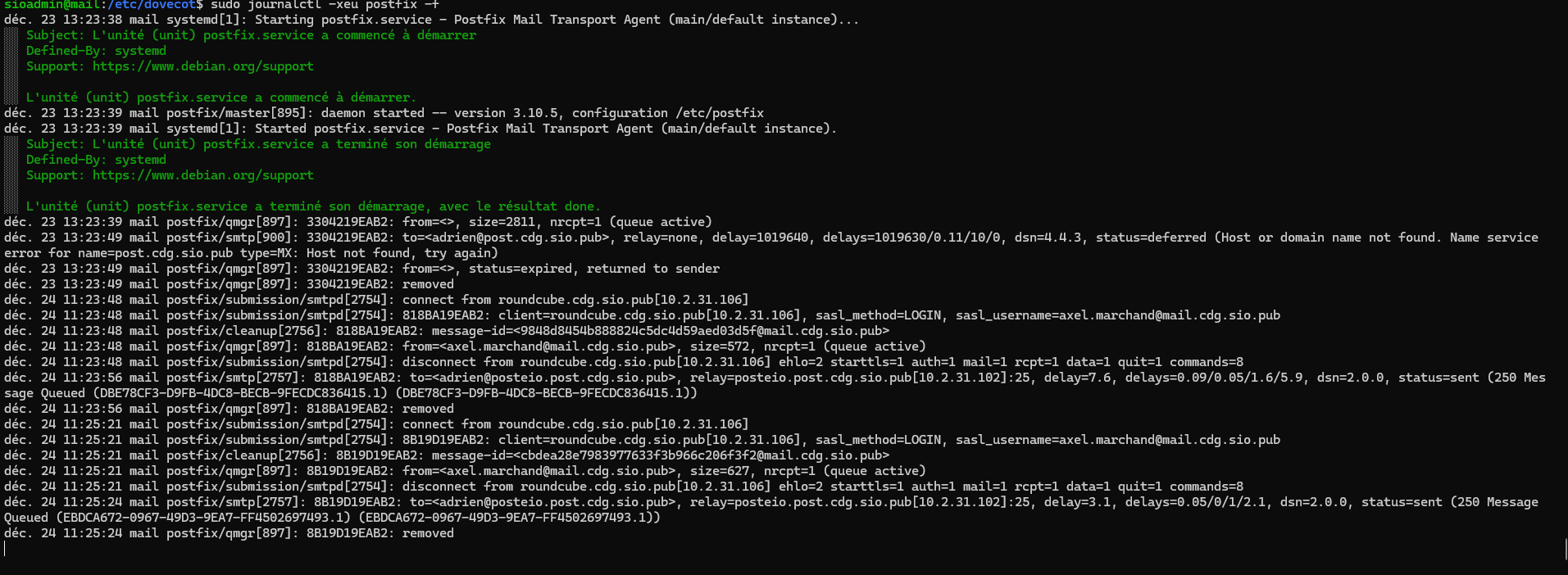 Journal postfix